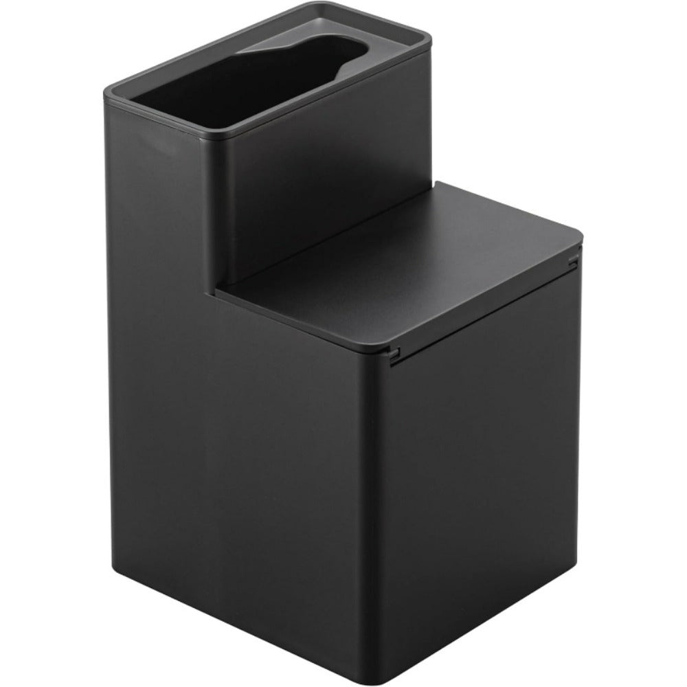 山崎実業(Yamazaki) 替えブラシ 収納付き 流せるトイレブラシ スタンド ブラック 約W11XD12XH17cm タワー tower トイレブラシケース トイレ掃除 5723