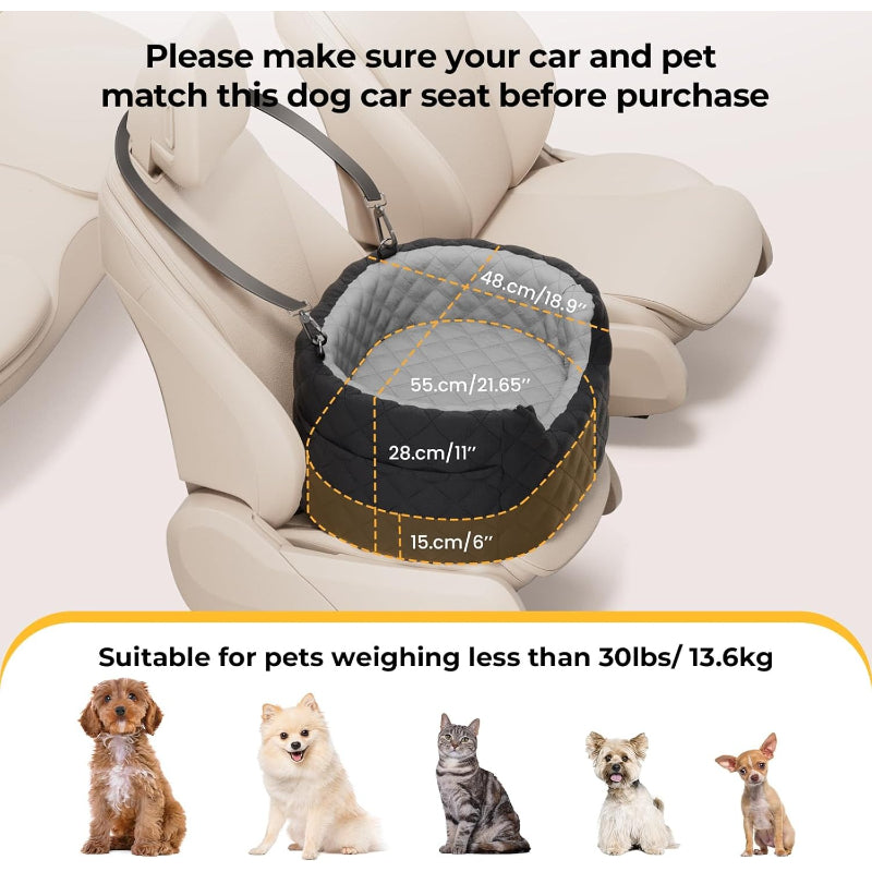 pecute ドライブベッド 犬 ドライブボックス ペット 車 犬用 助手席 ドライブシート 滑り止めコード付き 犬用ソファ 中型犬 小型犬 10Kg アウトドア カー用品 柔らかい 洗える