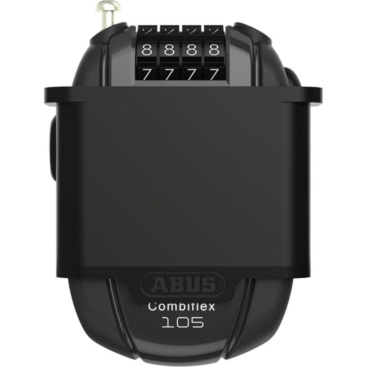 ABUS Combiflexケーブルロック - スキー、ヘルメット、乳母車、荷物を固定するためのロック - 長さ105~105cm - 厚さ3mm ブラック。