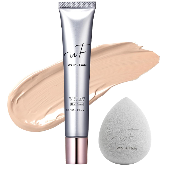 [パフ付き] WrinkFade リンクフェード | 薬用ハイカバーファンデーション 20g クリームファンデーション 化粧下地 下地 毛穴隠し bbクリーム