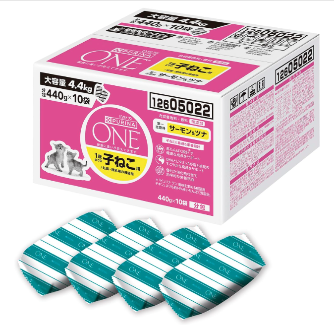 ピュリナワンキャット ドライ １歳までの子ねこ用／妊娠・授乳期の母猫用 サーモン＆ツナ 4.4ｋｇ(440g×10袋入)