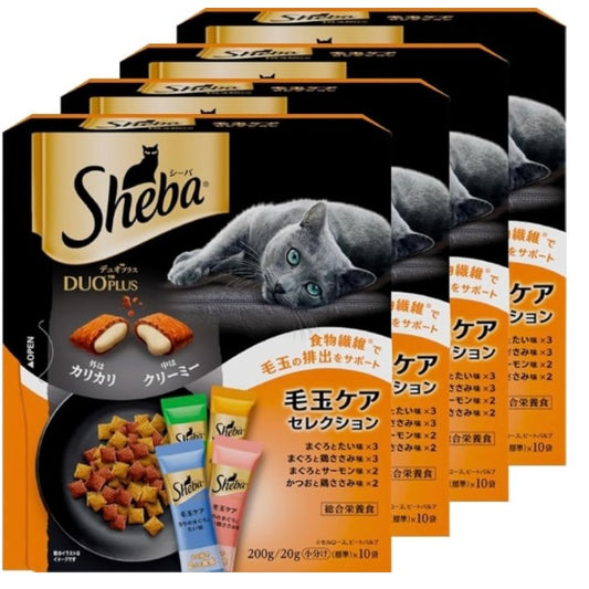 シーバ デュオ プラス 成猫用 毛玉ケアセレクション 200g(20g×10袋)×4箱