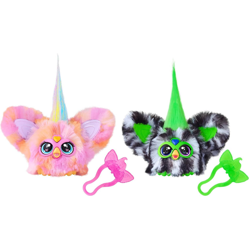 ハズブロ(HASBRO) ファービー ファーブレッツ フィアース & ファビュラス メィメィ&グリーニィミーニィ 2 パック 電子ぬいぐるみ 45種類以上の音 電動ぬいぐるみ 男の子と女の子向け 対象年齢6才以上 グリーン/ブラック & ピンク/ホワイト G0397 正規品 新型