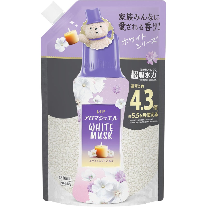 レノア アロマジュエル HOTEL お洗濯の香り付けビーズ ホワイトムスクの香り 詰め替え 1810mL [大容量] 柔軟剤を一緒に使って効果長続き