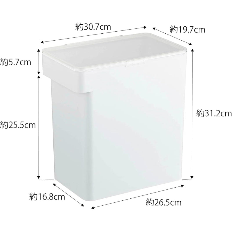 山崎実業(Yamazaki) 密閉 米びつ 10ｋｇ 計量カップ付 ホワイト 約W30.7XD19.7XH31.2cm タワー 湿気 酸化防止 5423