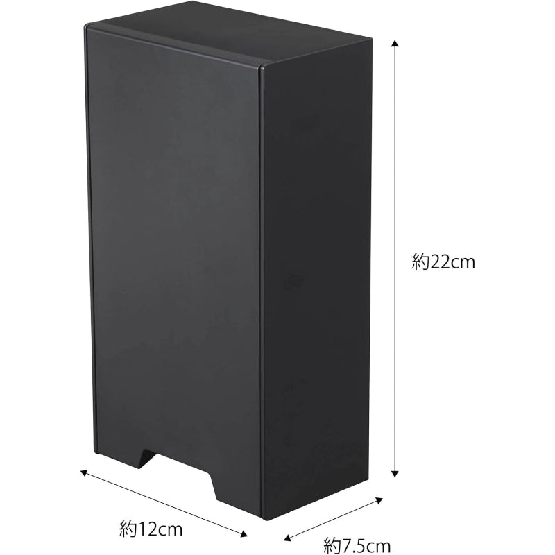 山崎実業(Yamazaki) ツーウェイ マスク収納 ケース ブラック 約W12XD7.5XH22cm タワー 強力マグネット付き 4955
