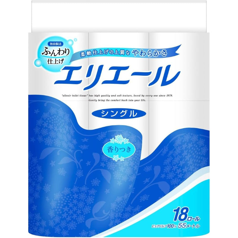 【訳あり】エリエール トイレットペーパー 55m×18ロール シングル パルプ100% リラックス感のある香り
