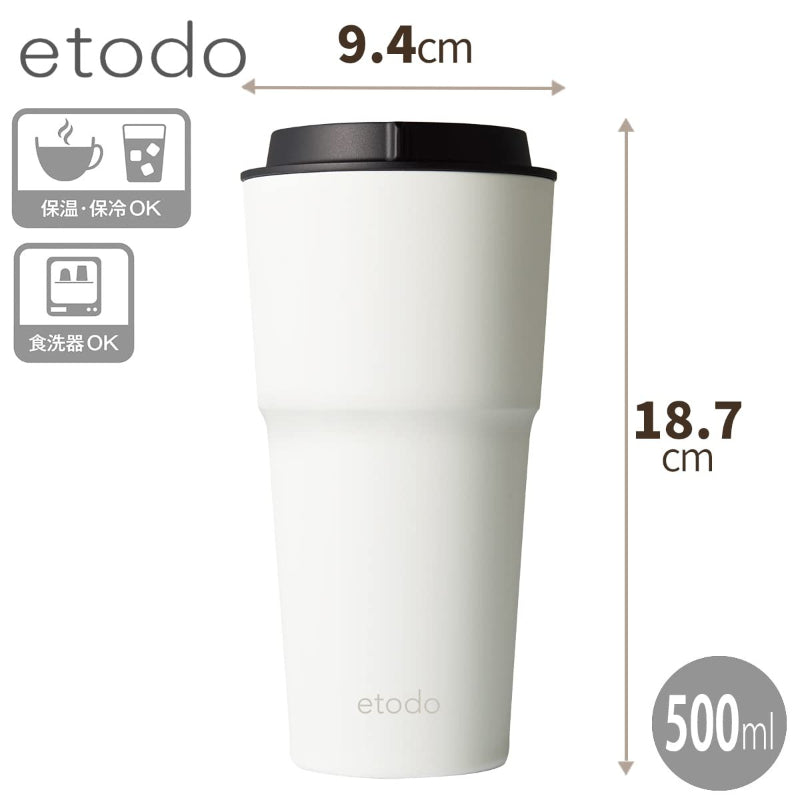 etodo エトド 洗いやすいマグボトル 食洗機対応 ライトグレー 500ml