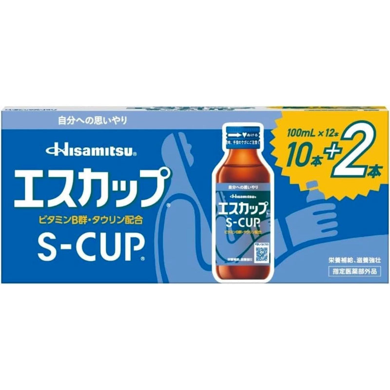 【外箱傷あり】賞味期限2028.12【指定医薬部外品】エスカップ 100ml×12本 栄養ドリンク 疲労回復・栄養補給に タウリン・ビタミンB群配合