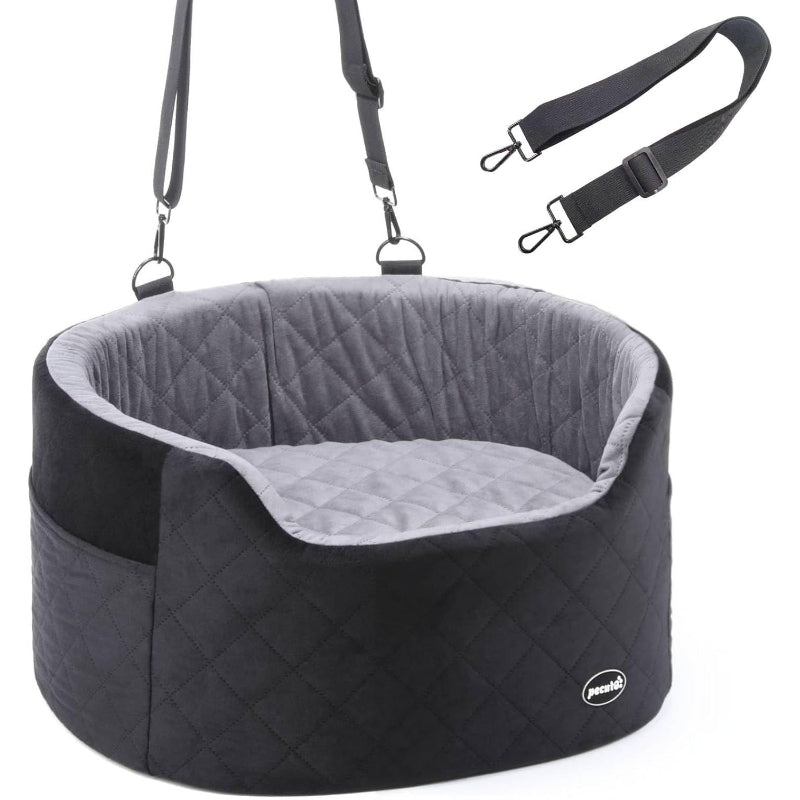 pecute ドライブベッド 犬 ドライブボックス ペット 車 犬用 助手席 ドライブシート 滑り止めコード付き 犬用ソファ 中型犬 小型犬 10Kg アウトドア カー用品 柔らかい 洗える