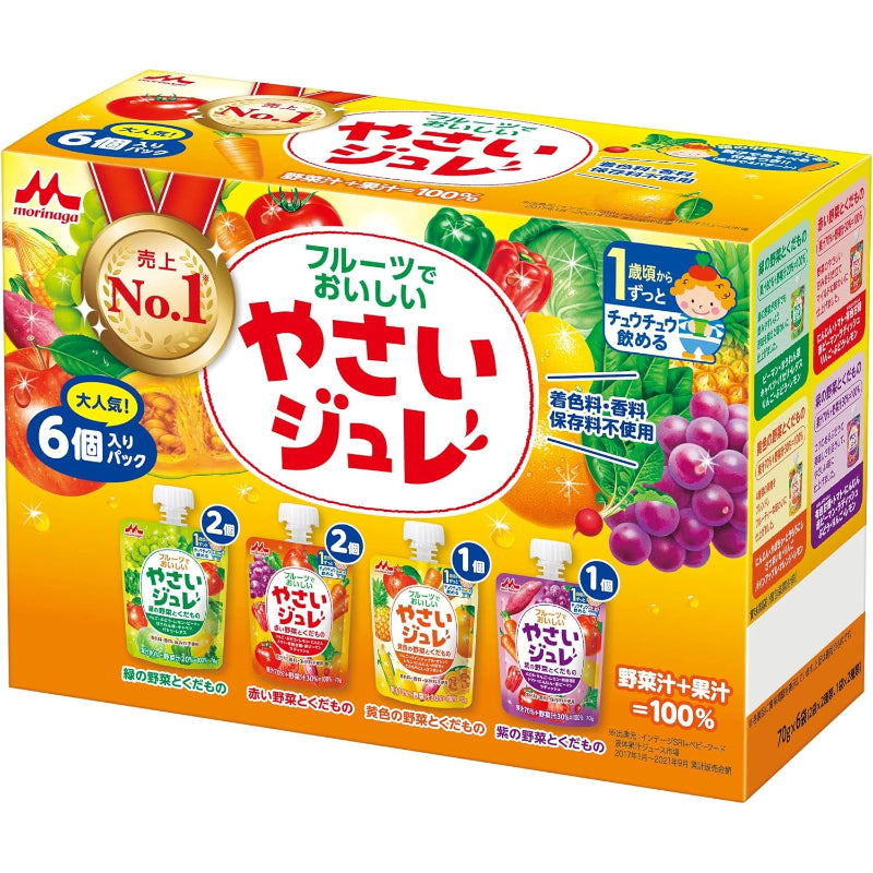 【訳あり】【賞味期限：2027.5.2】森永 フルーツでおいしいやさいジュレ 70g×6個パック [ 1歳頃から 4種 アソート 詰め合わせ ]