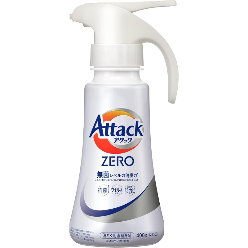 アタックZERO衣料用液体洗剤400g アタック液体史上 最高の清潔力。無菌レベルの消臭力 ワンハンドタイプ
