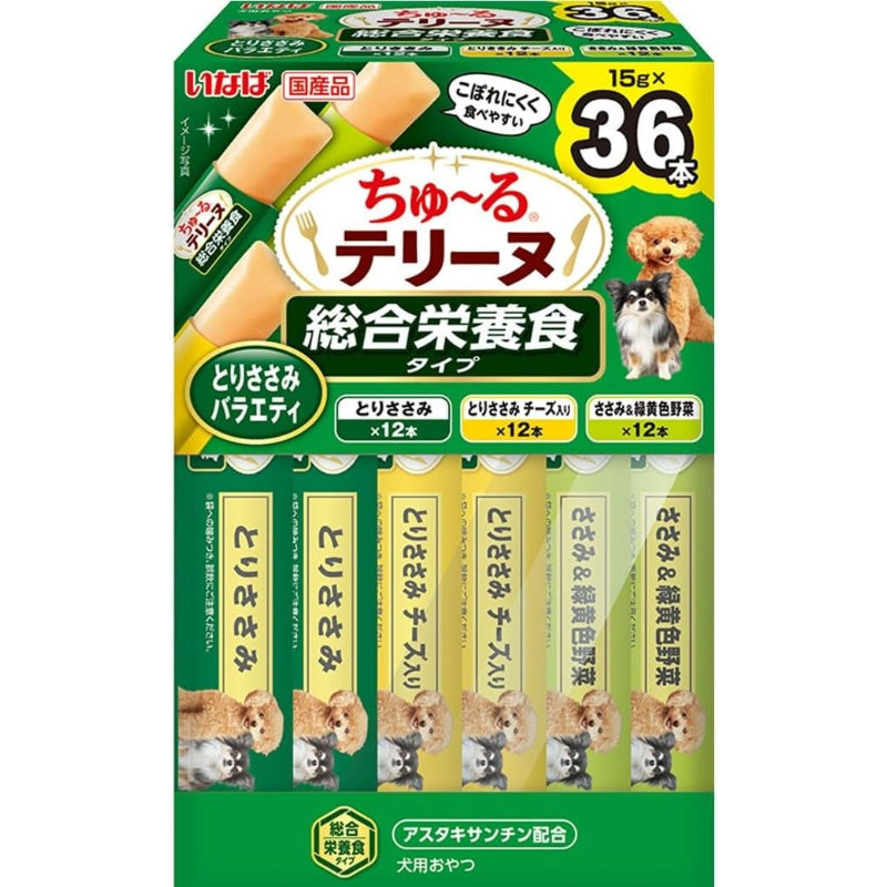【訳あり】【賞味期限：2027.8】いなば ちゅ~るテリーヌ 総合栄養食タイプ とりささみバラエティ 15g×36本
