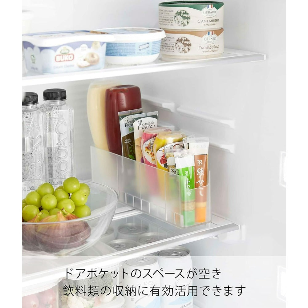 山崎実業(Yamazaki) 冷蔵庫中 スリム 調味料 収納 ラック ホワイト 約W6.5×D30×H9.2cm タワー tower 冷蔵庫収納 立てて収納 ドアポケット収納 8107