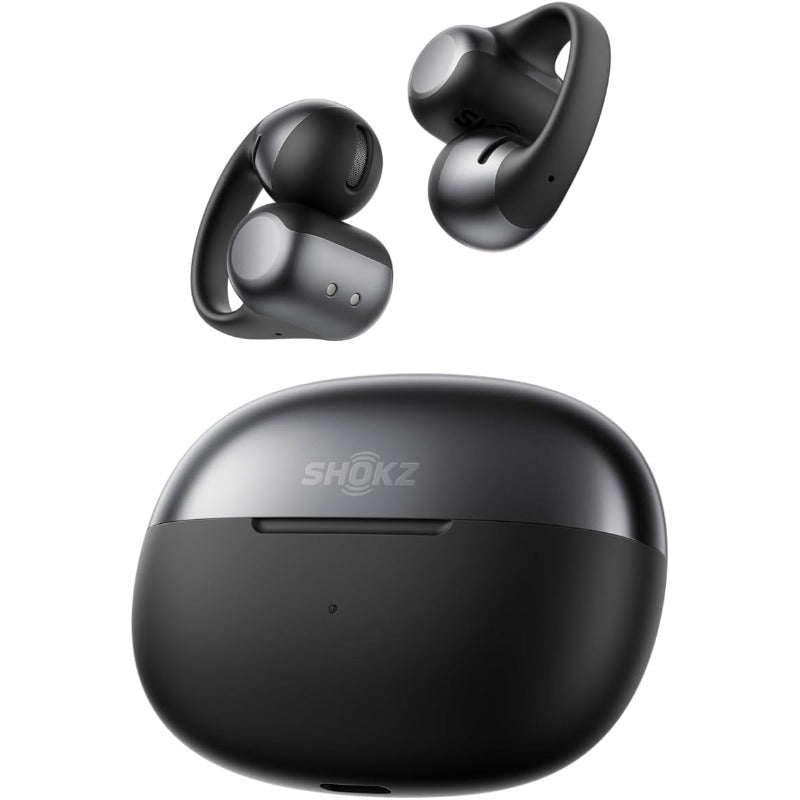 Shokz (ショックス) OpenDots ONE イヤーカフ ワイヤレスイヤホン オープンイヤー イヤホン 【Dolby Audio対応 / 合計40時間再生 / 音漏れ抑制技術/VGP 2025 金賞】 Bluetooth 5.4 マルチポイント接続 IP54防水 専用アプリ マイク付き 急速充電対応 ワイヤレス充電 耳を塞がない 耳挟み式 ブラック