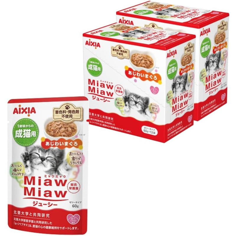 賞味期限 2027.10.1ミャウミャウ (MiawMiaw) ジューシー あじわいまぐろ 60g×24個セット
