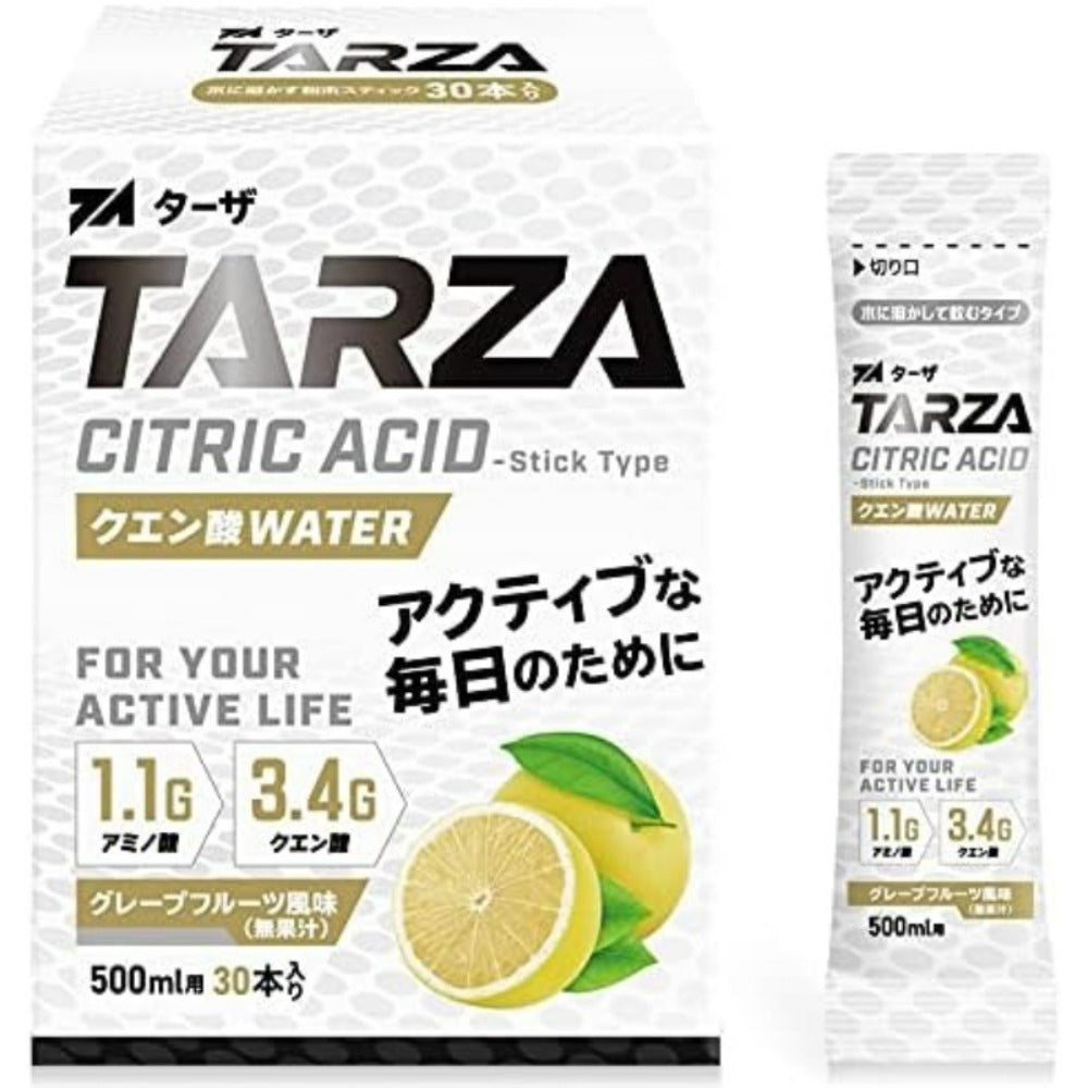 【賞味期限26.9.31】TARZA（ターザ） アミノ酸 クエン酸 ウォーター 30本入 グレープフルーツ風味 BCAA 国産