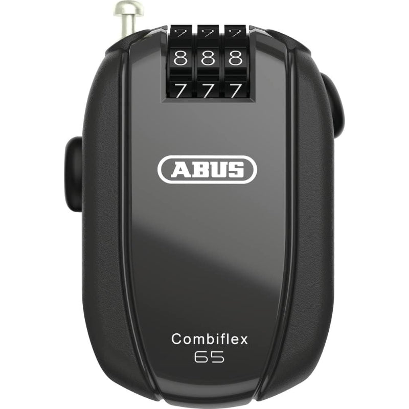ABUS Combiflexケーブルロック - スキー、ヘルメット、乳母車、荷物を固定するためのロック - 長さ105~105cm - 厚さ3mm ブラック。