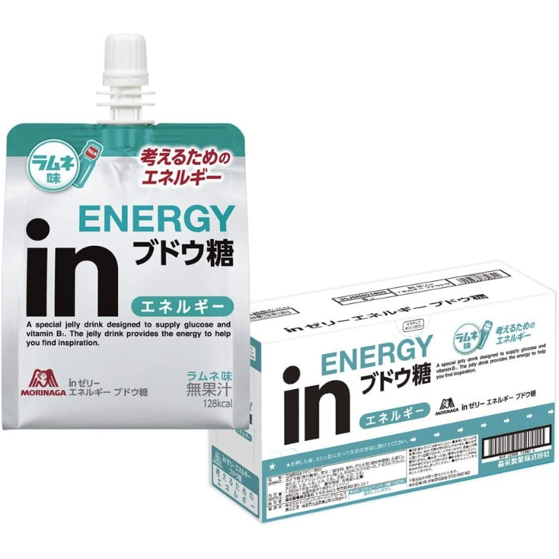 【外箱傷あり】【賞味期限：2026.9】森永製菓 inゼリー エネルギーブドウ糖 180g ×6個 ラムネ味 10秒チャージ ぶどう糖30g配合 1食分のビタミンB1配合 朝食 防災 非常食 差し入れ 体調管理 受験 集中 国産