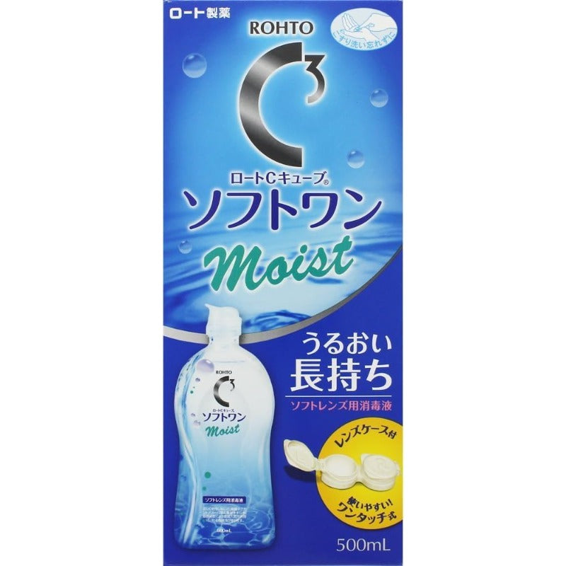【医薬部外品】 ロートコンタクトケア ロートCキューブ ソフトワン モイスト ソフトコンタクトレンズ用消毒液 500ml 約1ヶ月分