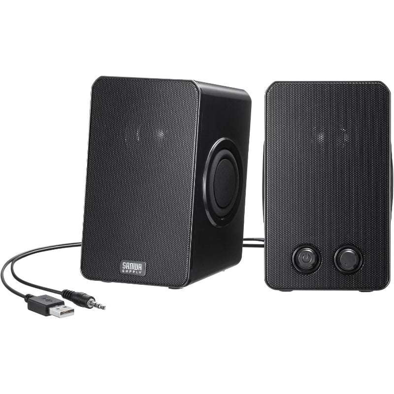 サンワサプライ PCスピーカー USB電源 低音強化パッシブラジエーター搭載 金属メッシュパネル MM-SPL22UBK