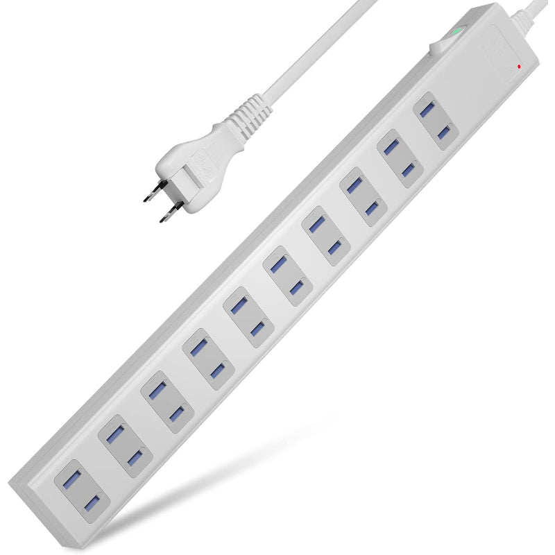 SAYBOUR 電源タップ 強力マグネット 10個口磁石 延長コード 一括スイッチ 節電 省エネ ホワイト (1M)