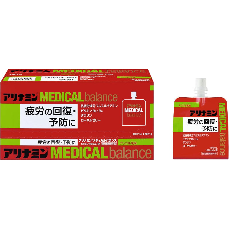 【訳あり】【賞味期限：2028.10】アリナミンメディカルバランス アップル風味 100mL×6【指定医薬部外品】 疲労の回復・予防 栄養補給 トレーニング 登山 ゴルフ 行動食 ジム 防災 備蓄 かぜ