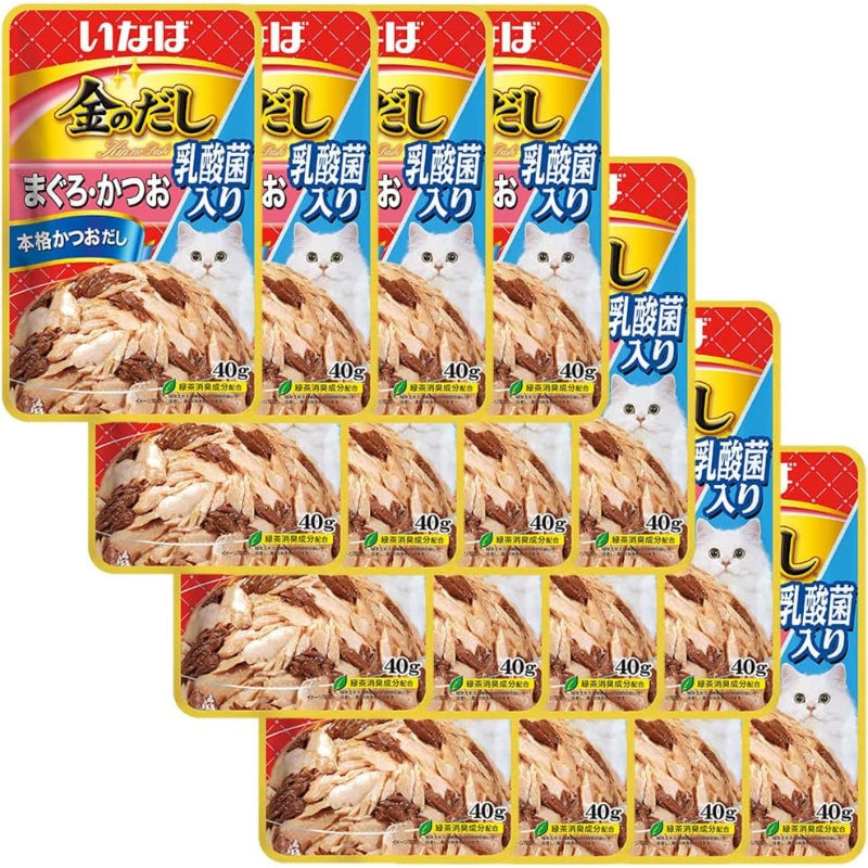 【賞味期限27.10.31】いなば 金のだし 乳酸菌入り まぐろ・かつお 40g 16個セット